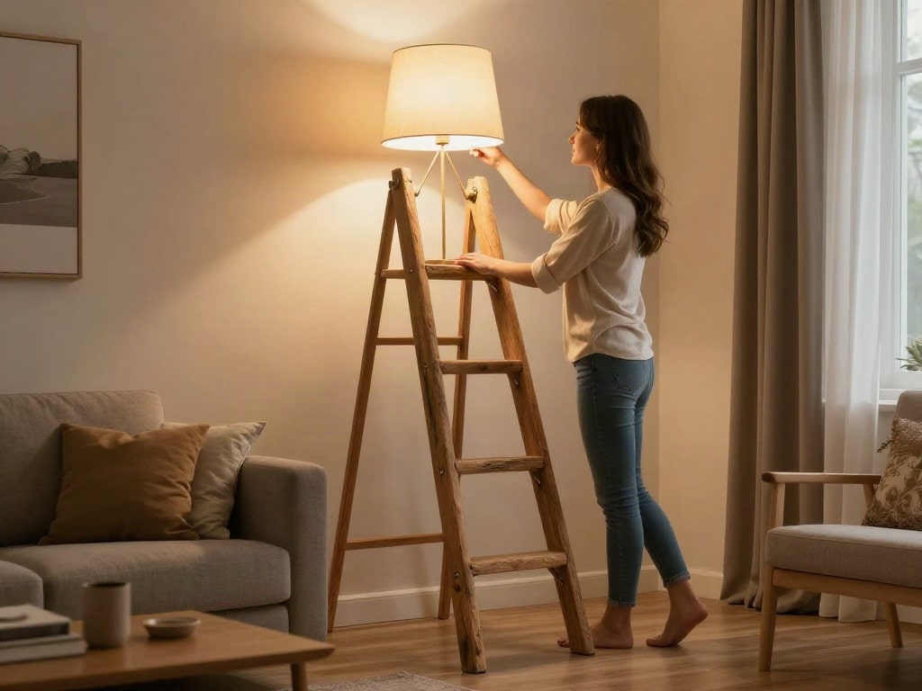 Holzleiter Lampen für dein Zuhause