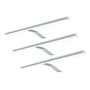 kalb LED Aufbauleuchte Aluminium 600x185x40mm Neutralweiß Silbergrau 3er Set