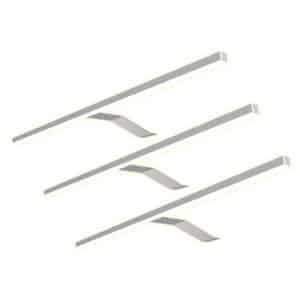 kalb LED Aufbauleuchte Aluminium 600x185x40mm Warmweiß Chrom 3er Set