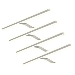 kalb LED Aufbauleuchte Aluminium 600x185x40mm Warmweiß Chrom 4er Set