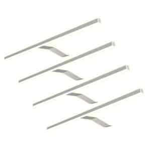 kalb LED Aufbauleuchte Aluminium 600x185x40mm Warmweiß Silbergrau 4er Set