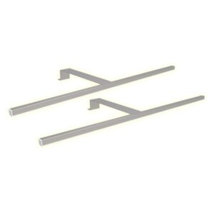 kalb LED Aufbauleuchten 2er Set Silbergrau 600mm Schrankbeleuchtung Warmweiß
