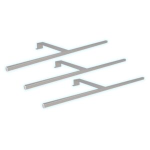 kalb LED Aufbauleuchten 3er Set Silbergrau 600mm Schrankbeleuchtung Neutralweiß