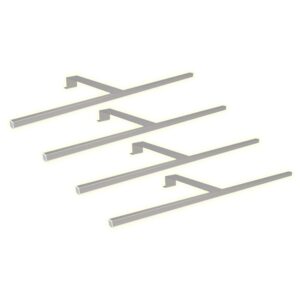 kalb LED Aufbauleuchten 4er Set Silbergrau 600mm Schrankbeleuchtung Warmweiß