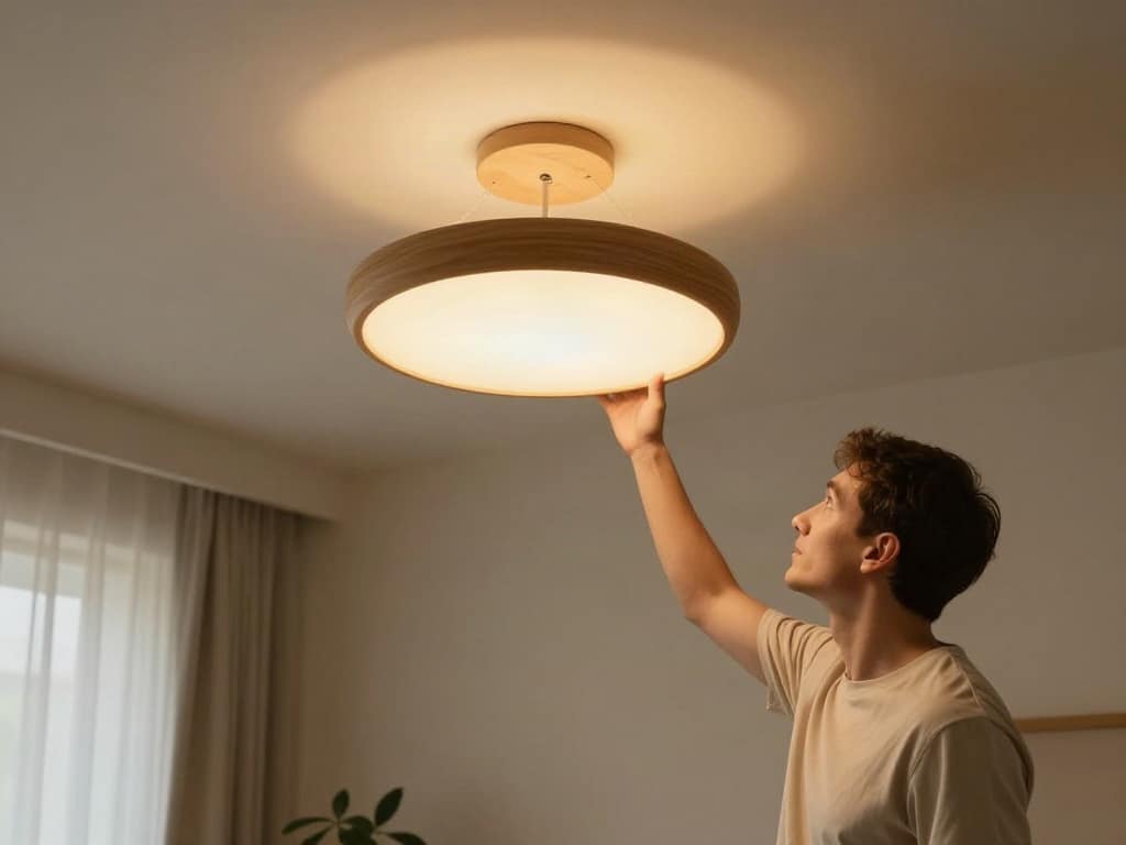 Lampen aus Holz für die Decke