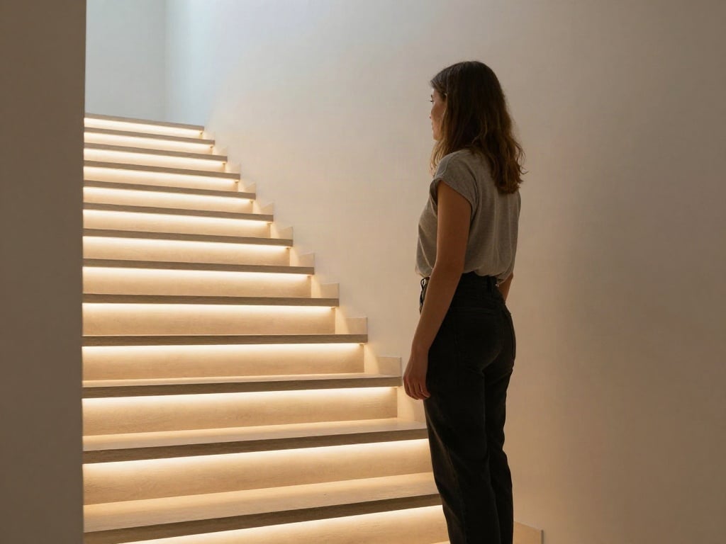 LED-Streifen: Treppe & Wand geschickt beleuchtet