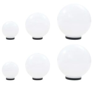 vidaXL 6 Stk LED-Gartenleuchten-Set Kugelförmig 20/30/40 cm PMMA 277146