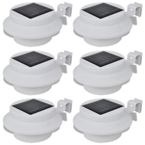 vidaXL 6x Außenlampe Sonnenlichtset Zaunlicht Dachrinne-Licht Weiß 41181