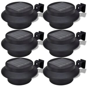 vidaXL 6x Außenlampe Sonnenlichtset Zaunlicht Schwarz 41180