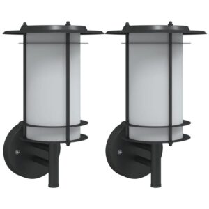 vidaXL Außenwandleuchten 2 Stk Schwarz Edelstahl 4006289