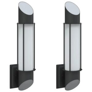 vidaXL Außenwandleuchten 2 Stk Schwarz Edelstahl 4006295