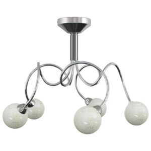 vidaXL Deckenleuchte mit Runden Glasschirmen für 5 G9 LED-Leuchtmittel 337907