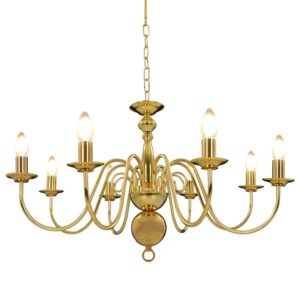 vidaXL Kronleuchter Golden für 8 x E14 Glühbirnen 281619