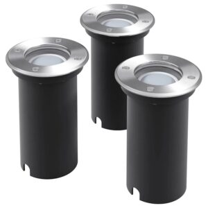 vidaXL LED-Bodeneinbaustrahler 3 Stk Outdoor Rund 42412