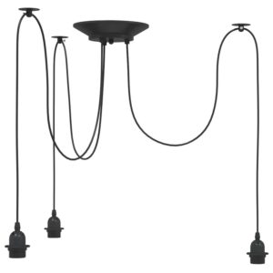 vidaXL Pendelleuchte mit 3 Fassungen E27 Schwarz Metall 4103453