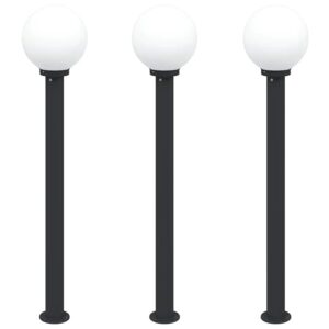 vidaXL Pollerleuchten 3 Stk 120 cm Schwarz IP44 4006114