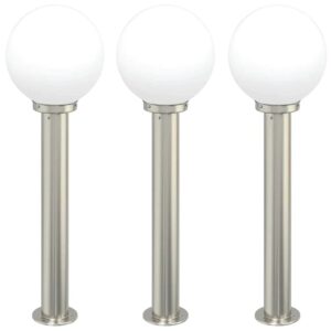 vidaXL Pollerleuchten 3 Stück 80 cm Edelstahl IP44 4006096