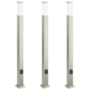 vidaXL Pollerleuchten mit Auslass 3 Stk 110 cm Edelstahl IP44 4006064