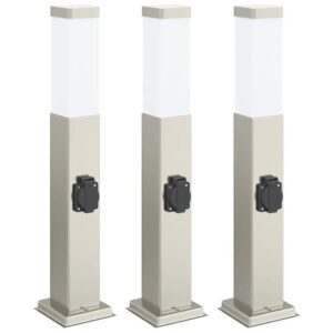 vidaXL Pollerleuchten mit Auslass 3 Stk 50 cm Edelstahl IP44 4006060