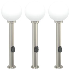 vidaXL Pollerleuchten mit Auslass 3 Stk 80 cm Edelstahl IP44 4006104