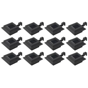 vidaXL Solar-Außenleuchten 12 Stk LED Rechteckig 12 cm Schwarz 277136