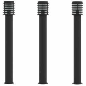 vidaXL Wegeleuchten 3 Stk Schwarz 110 cm Edelstahl 4006364