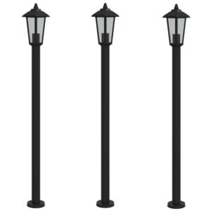 vidaXL Wegeleuchten 3 Stk Schwarz 120 cm Edelstahl 4006388
