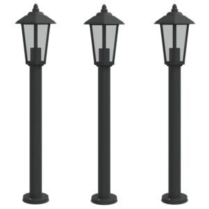vidaXL Wegeleuchten 3 Stk Schwarz 80 cm Edelstahl 4006386