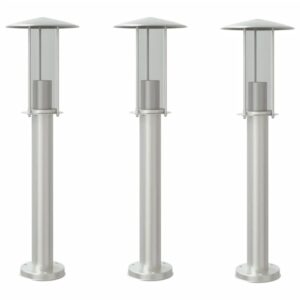 vidaXL Wegeleuchten 3 Stk Silbern 60 cm Edelstahl 4006350