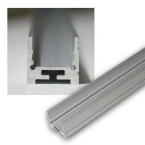 world-trading-net 1m Aluminium-U-Profil Flach für LED-Stripes Eloxiert